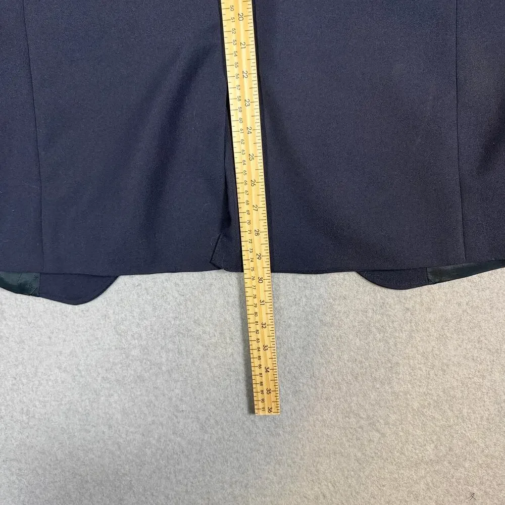 VTG David Taylor 46S Navy Blue Hopsack Gold Button Blazer Preppy Ivy Old Money